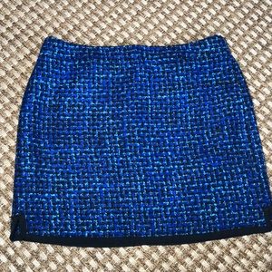 J. Crew New Blue Black and Teal Heavy Short Skirt Women’s Size 10